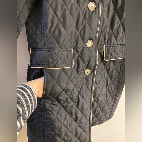 Chico’s black quilted barn chore jacket button front lightweight Medium - Picture 5 of 8